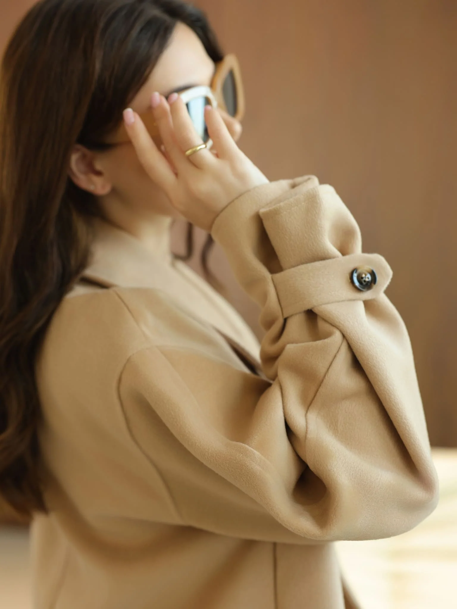Vela Long Winter Beige Coat - Image 6