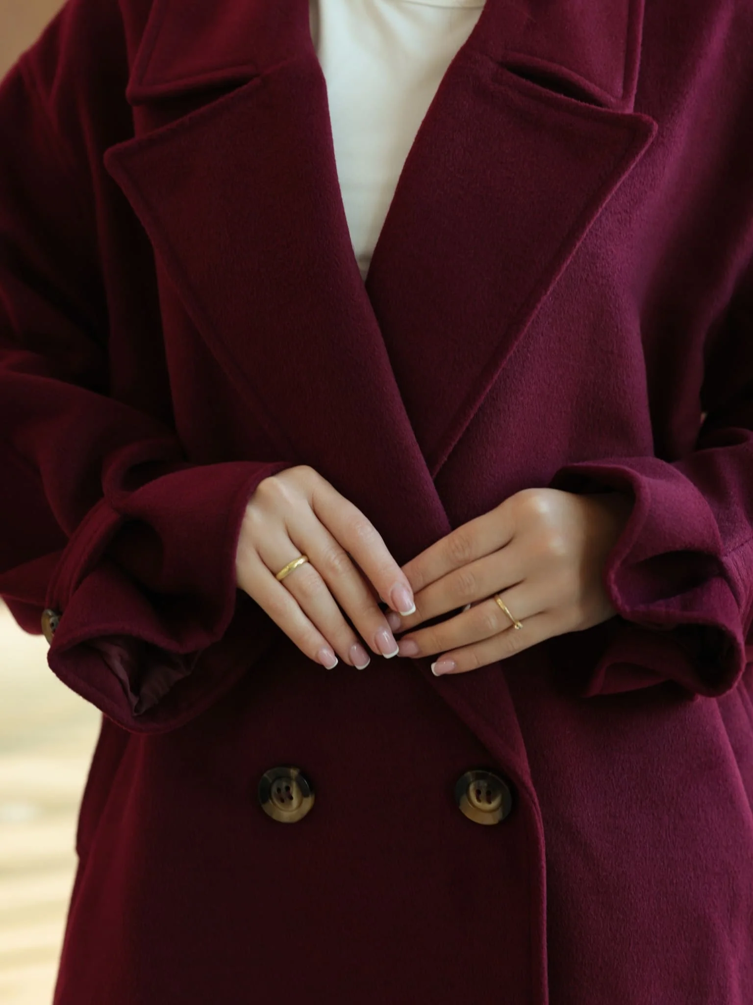 Vela Long Winter Plum Coat - Image 2