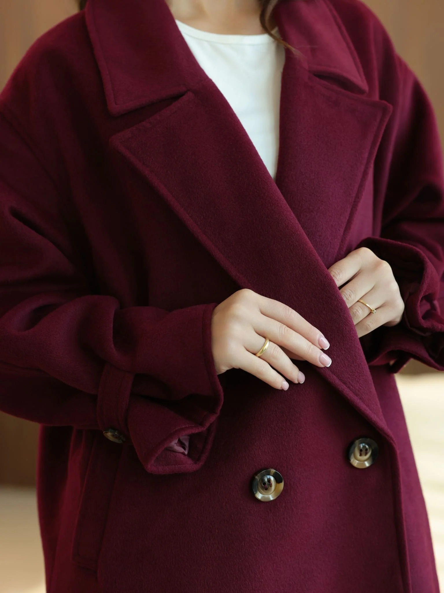 Vela Long Winter Plum Coat - Image 8