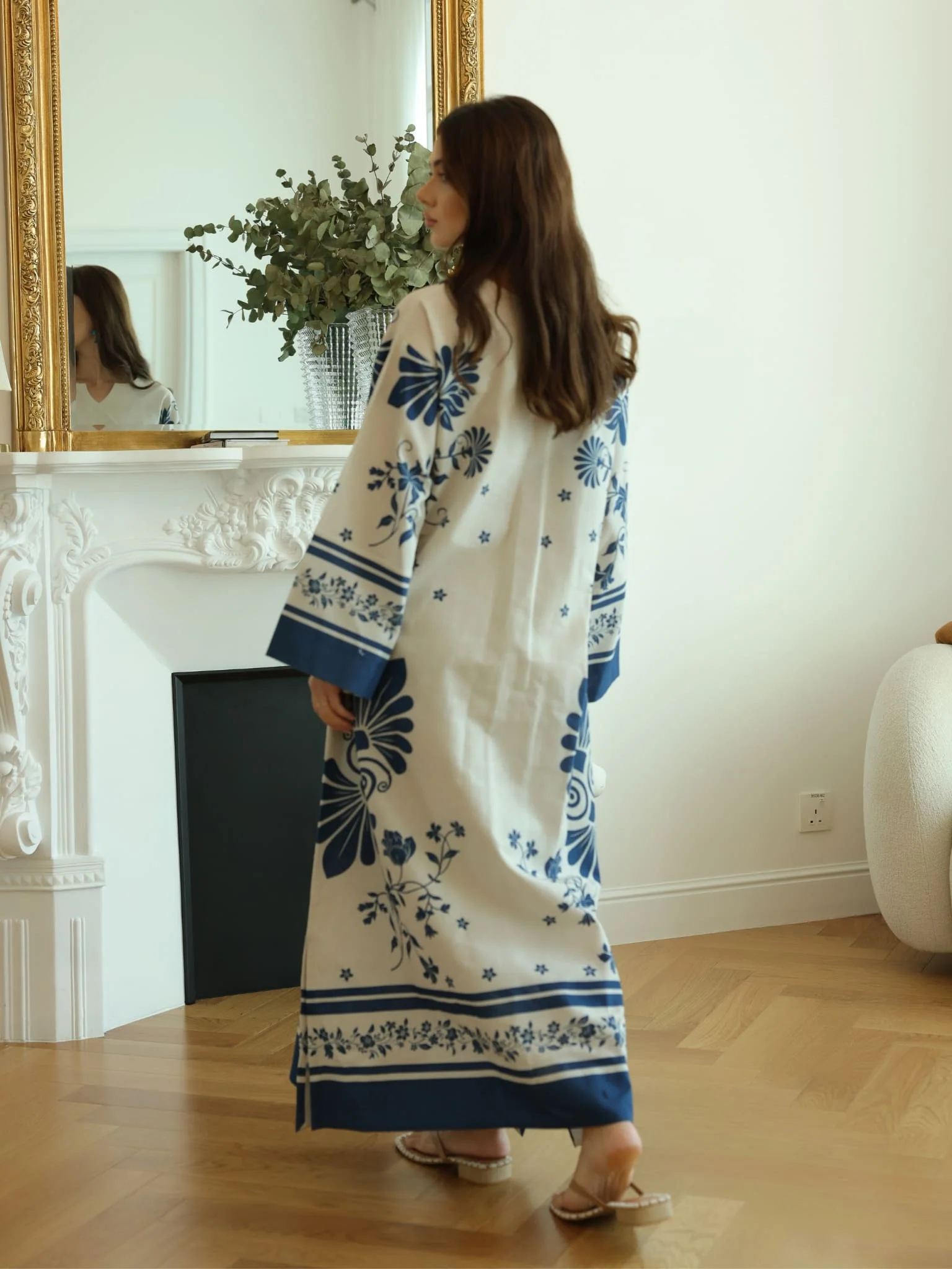 Vintsil Blue Khaddi Long Tunic With Pockets - Image 3