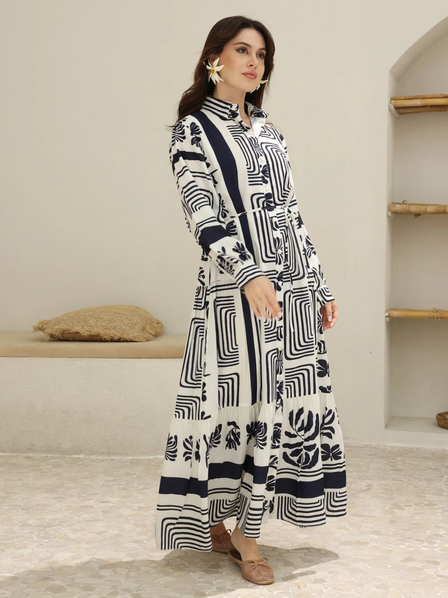 Virello Blue Printed Panel Dress - Image 5
