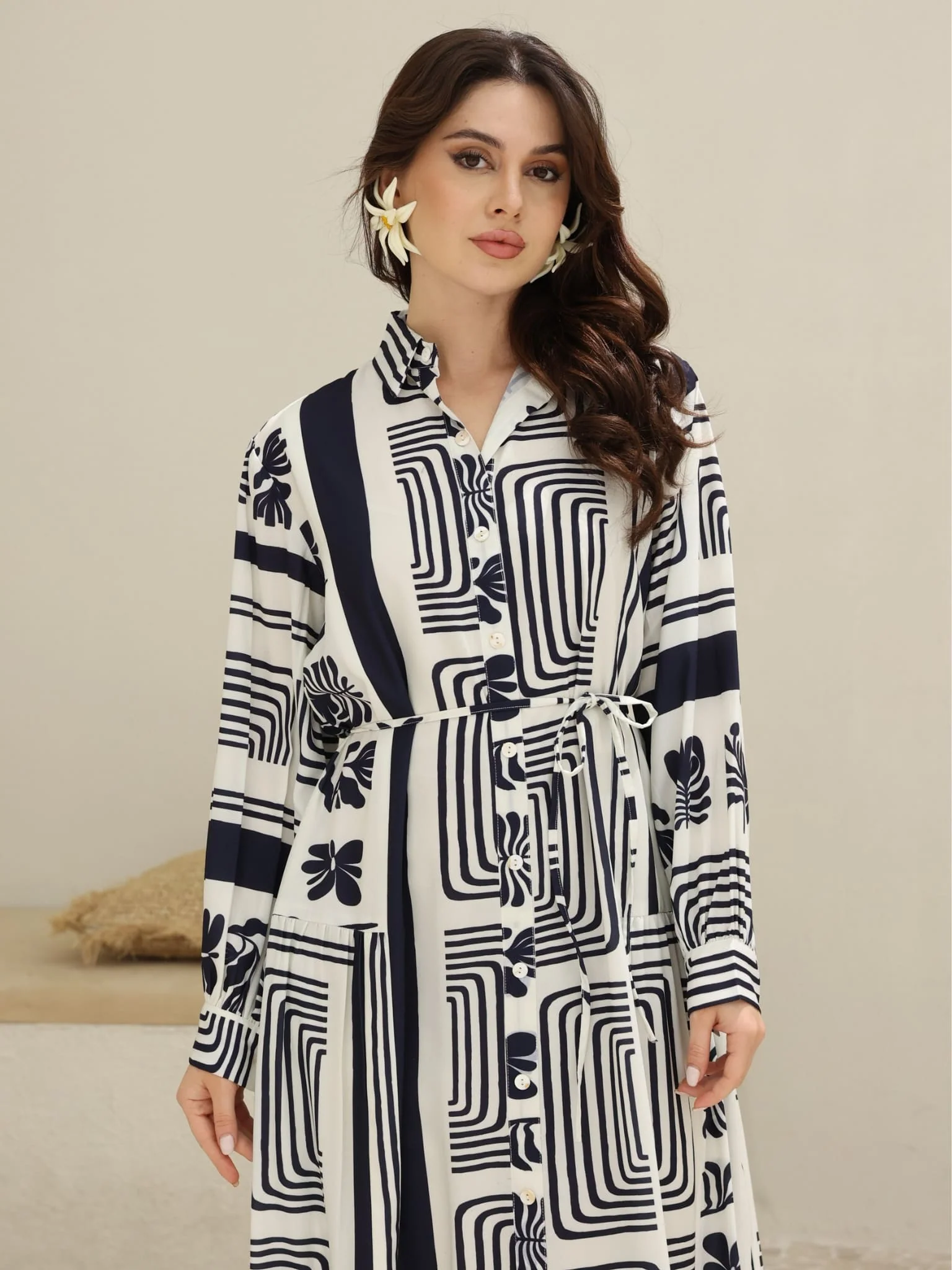 Virello Blue Printed Panel Dress - Image 6