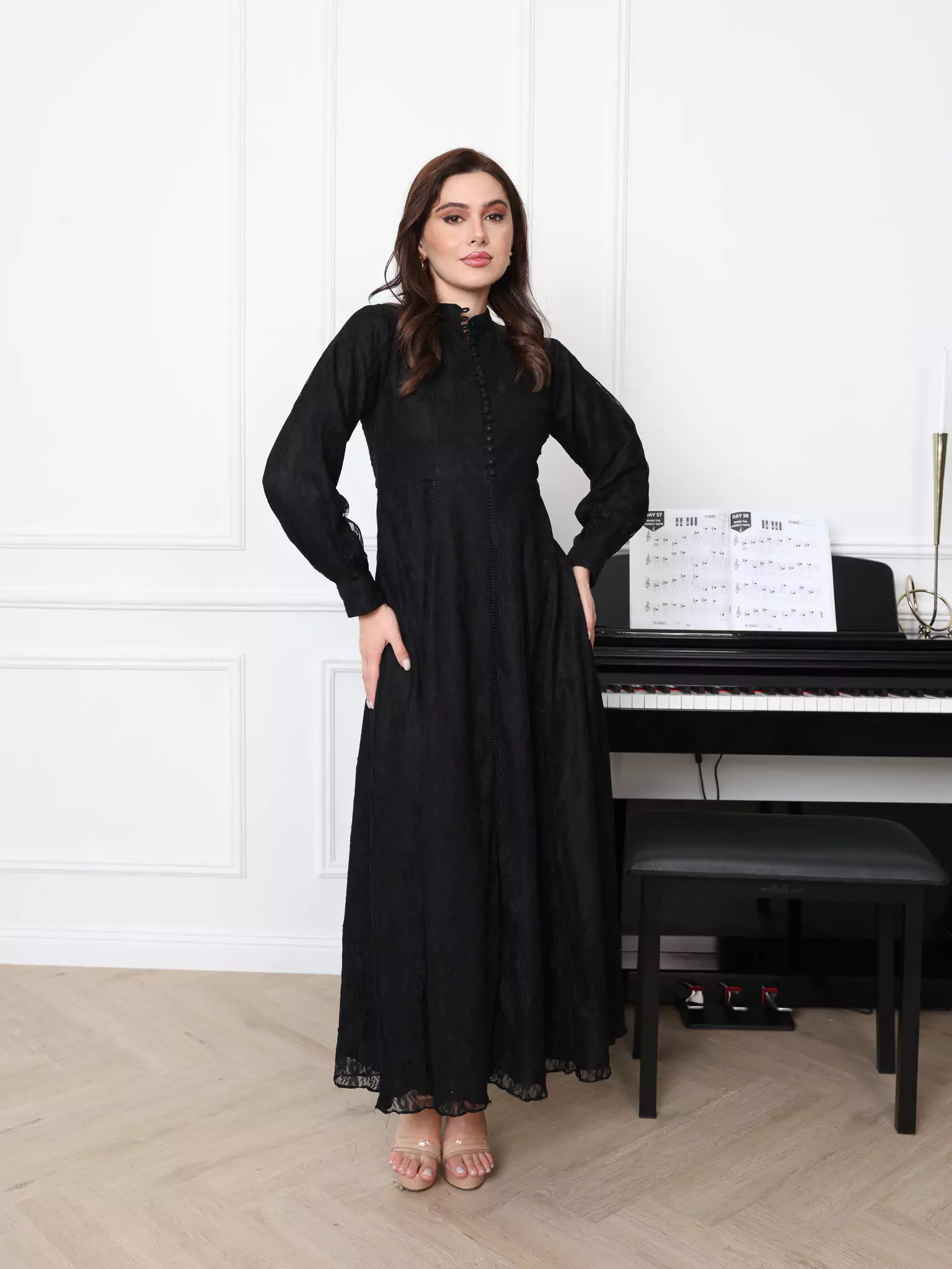 Vyna Black Lace Dress - Image 3