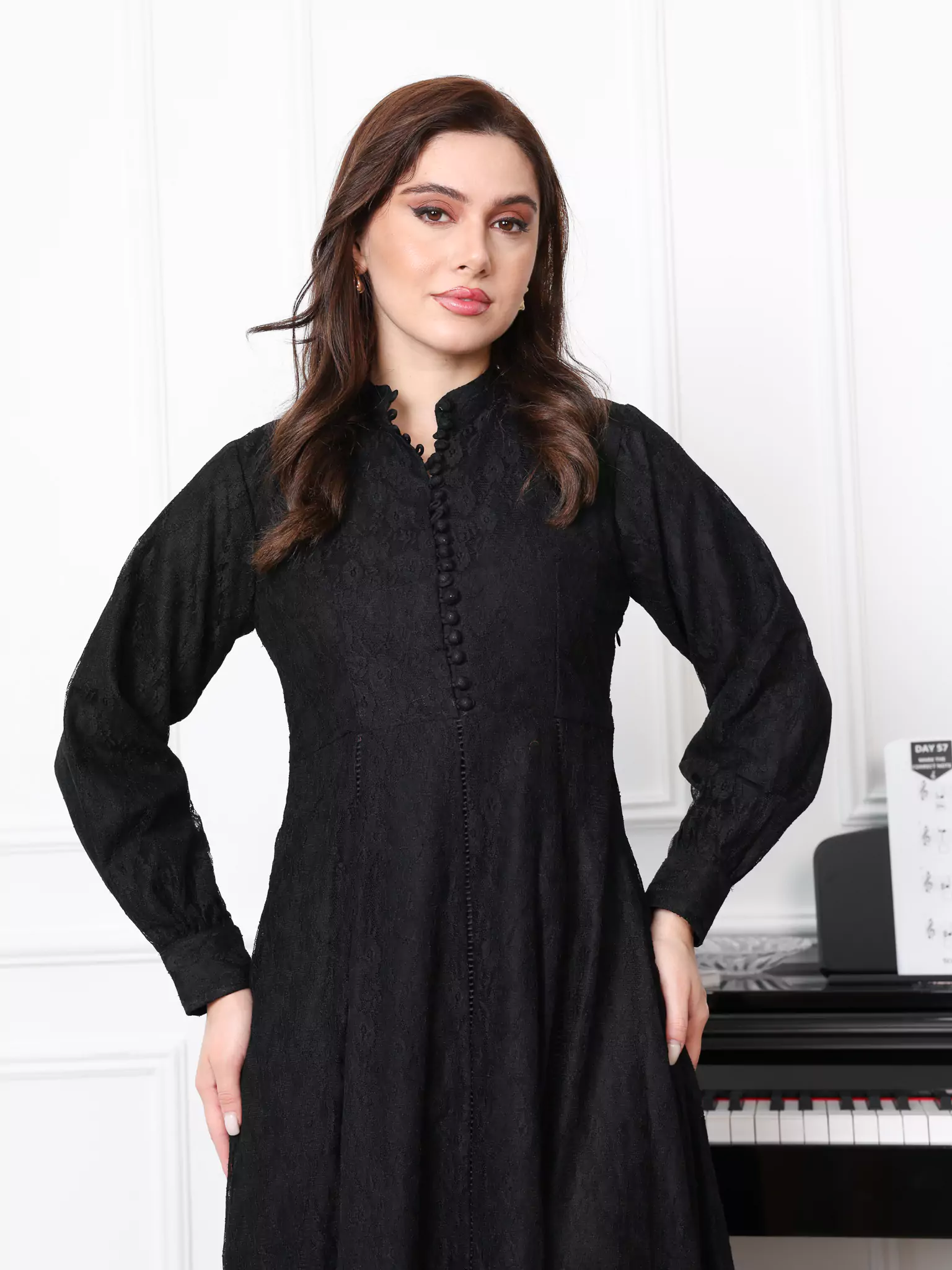 Vyna Black Lace Dress - Image 5