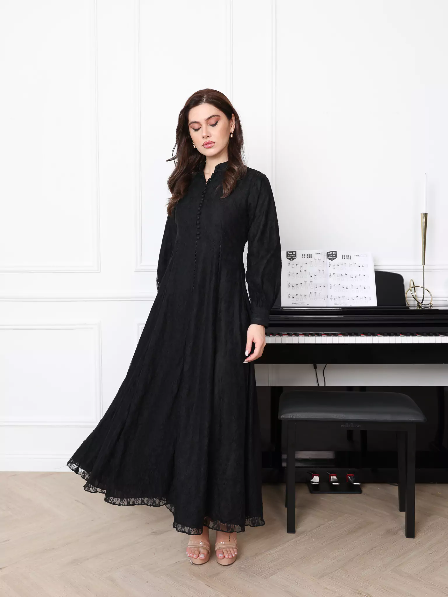 Vyna Black Lace Dress - Image 7