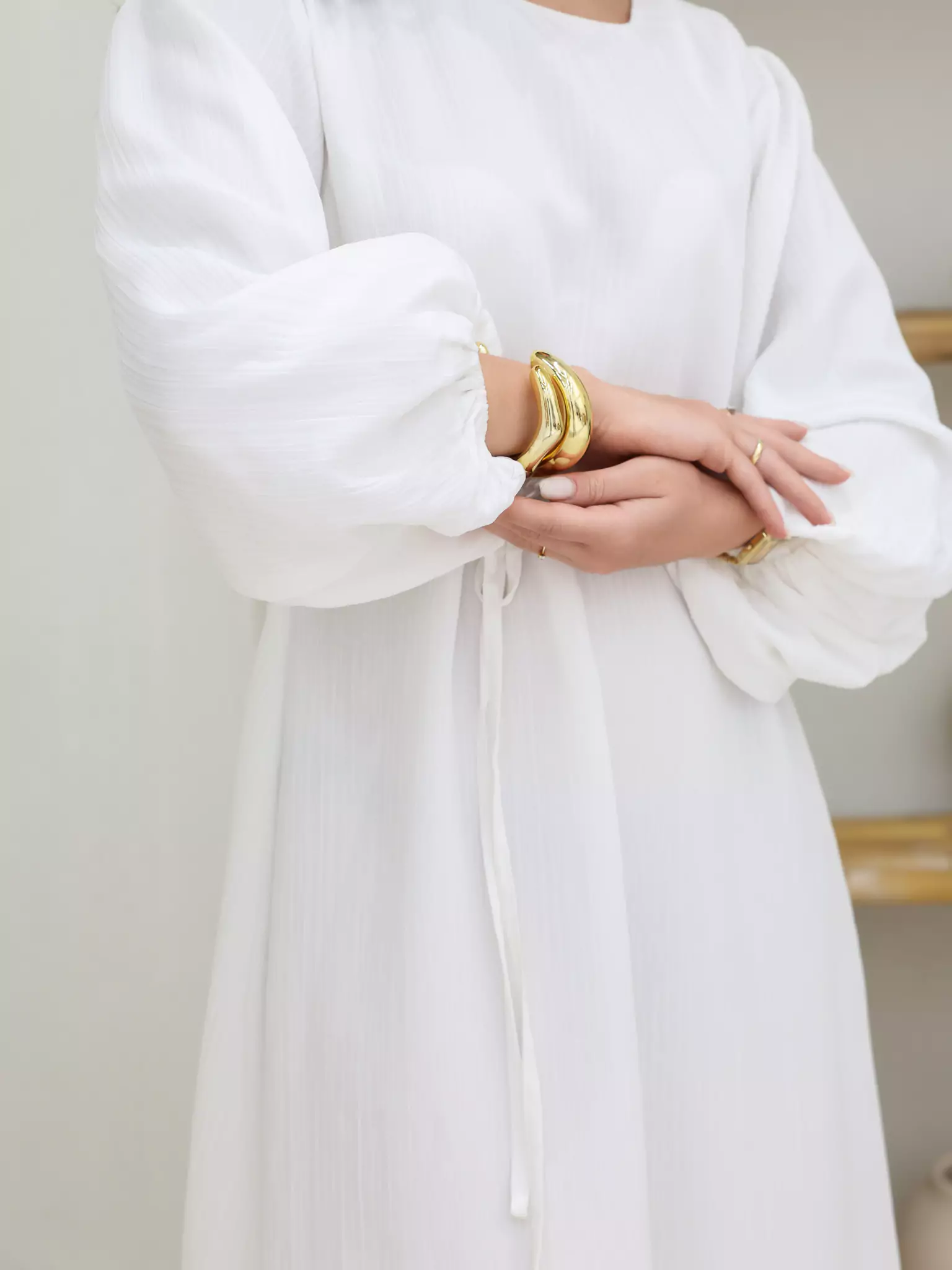 Whimsy White Chiffon Dress - Image 5