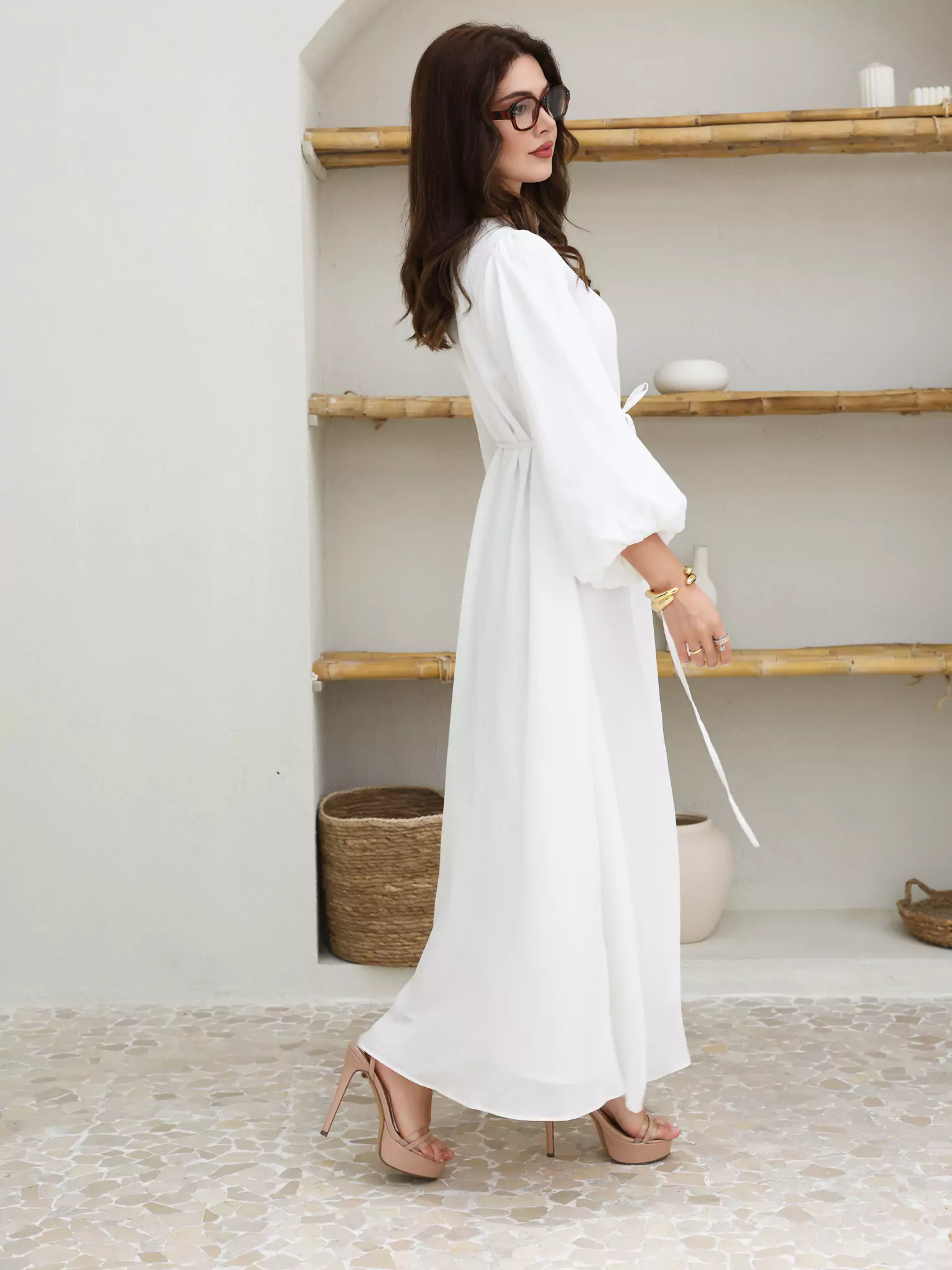 Whimsy White Chiffon Dress - Image 6