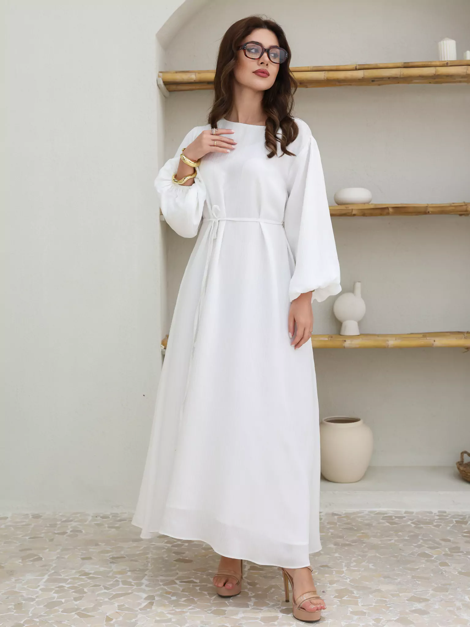 Whimsy White Chiffon Dress - Image 7