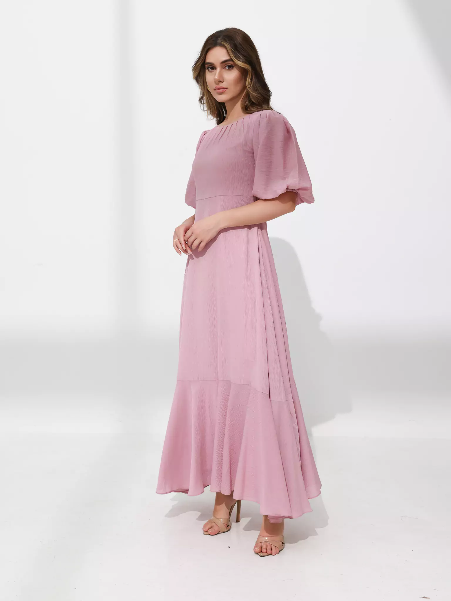 Whispering Petals Lilac Long Dress - Image 4