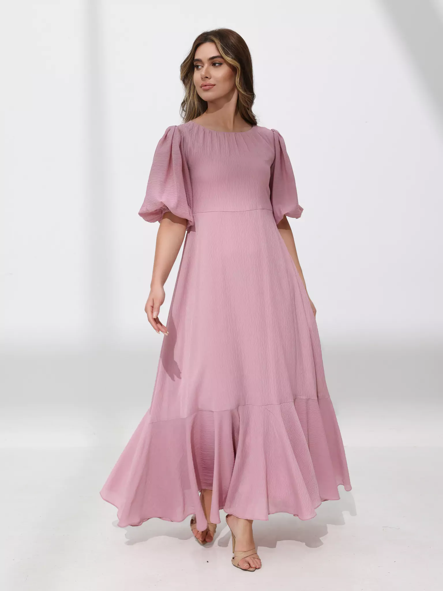 Whispering Petals Lilac Long Dress - Image 5
