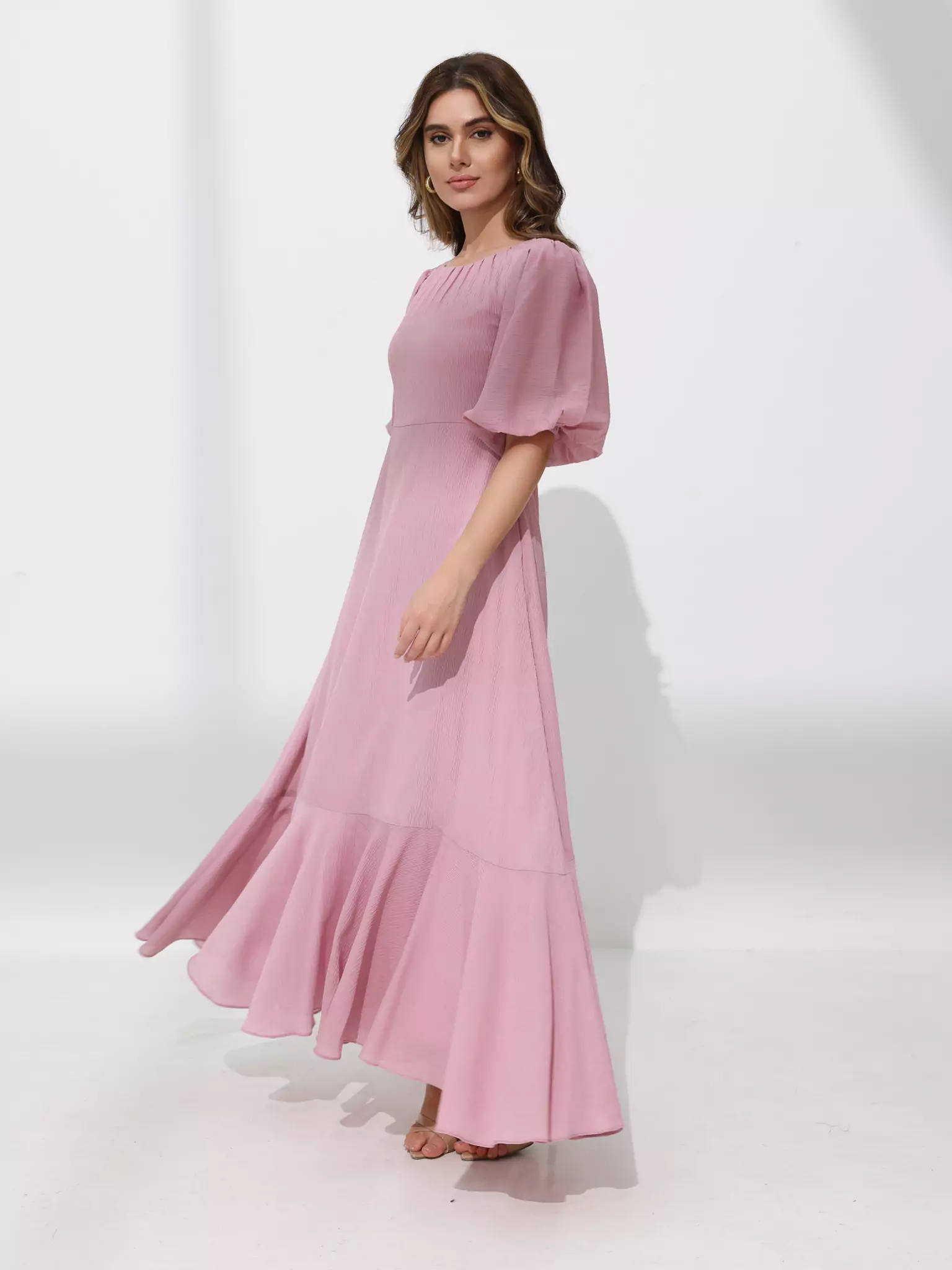 Whispering Petals Lilac Long Dress - Image 6