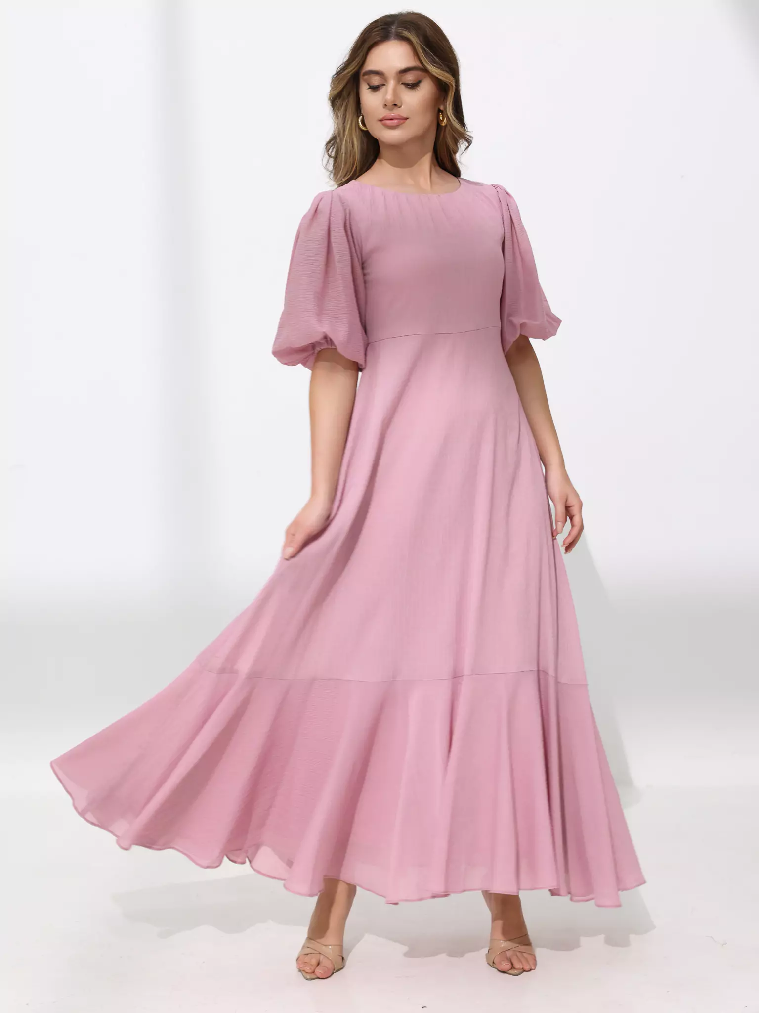 Whispering Petals Lilac Long Dress - Image 7