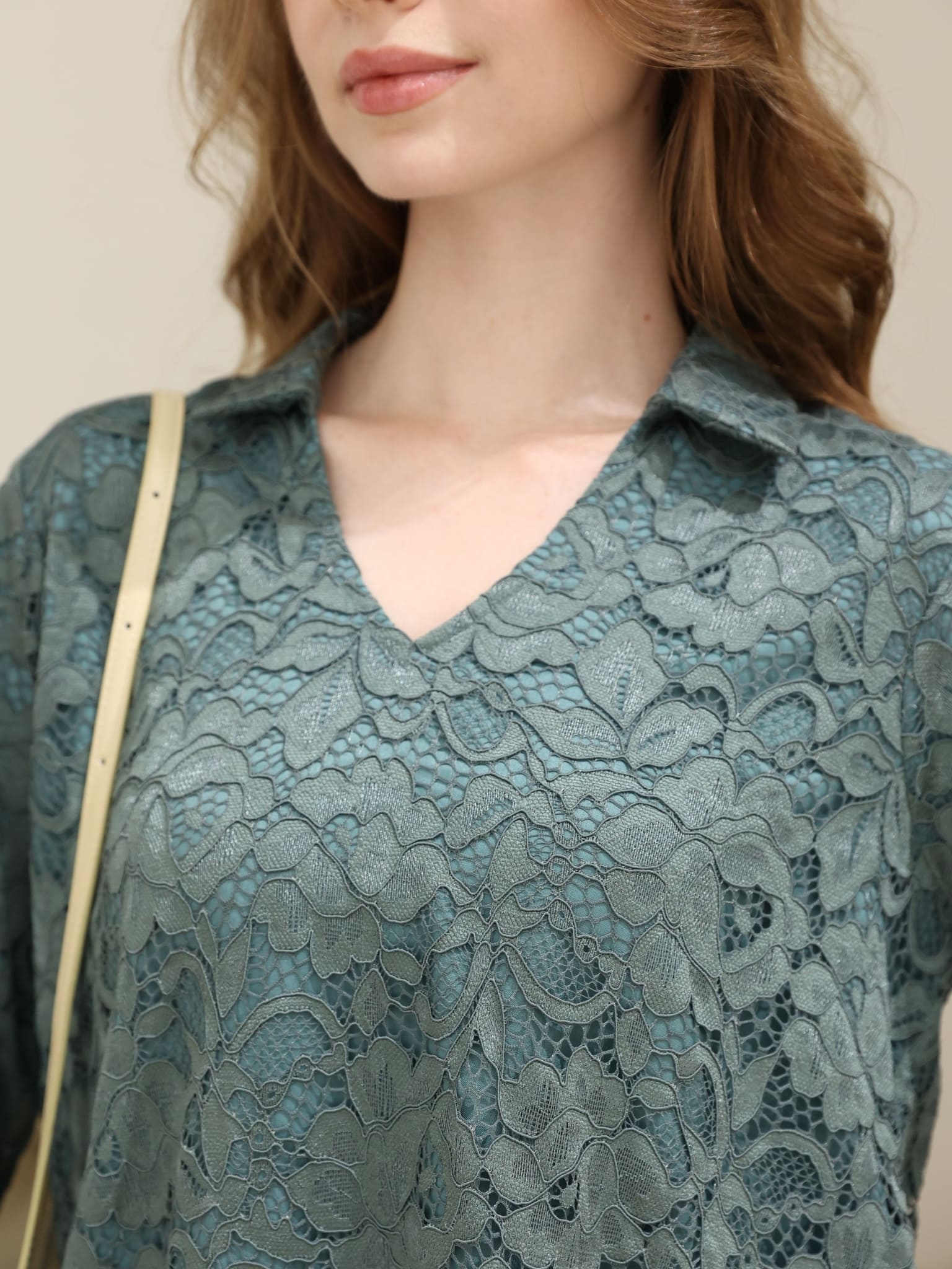 Winika Green Floral Net Shirt - Image 2