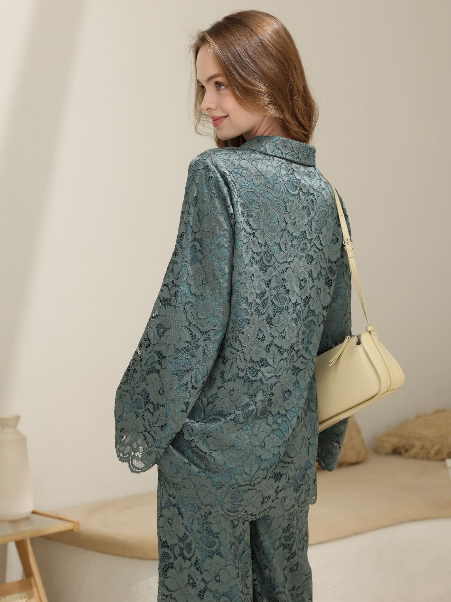 Winika Green Floral Net Shirt - Image 4