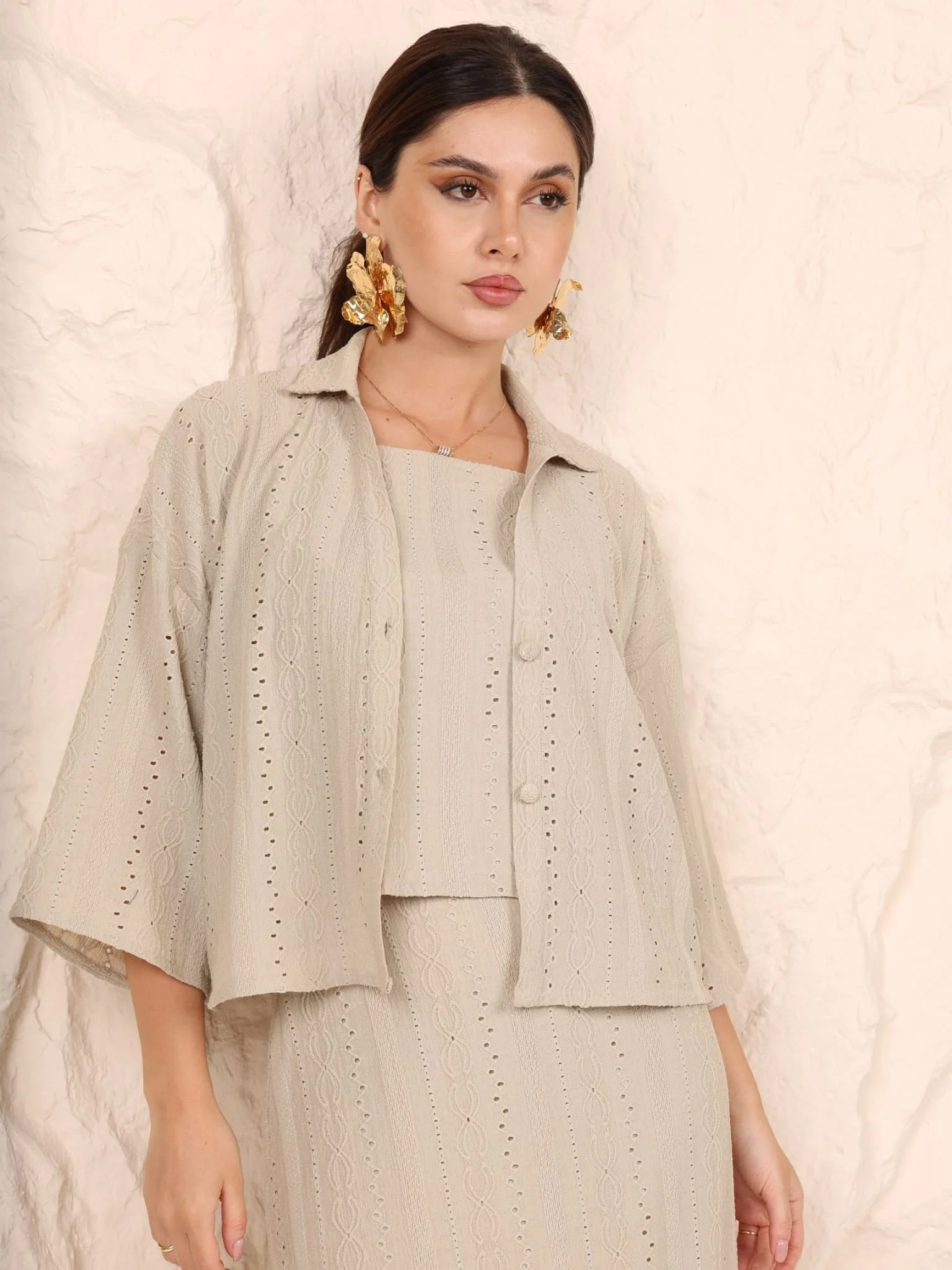 Zariah Crochet Sage Shirt