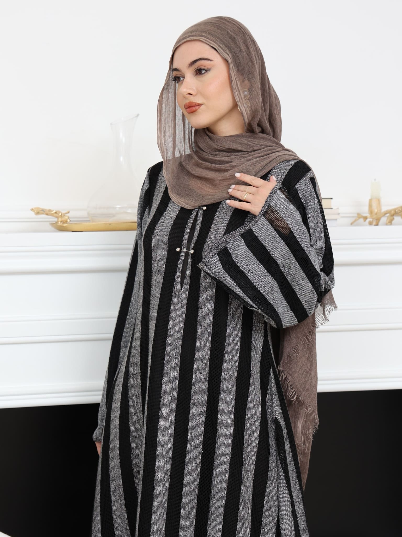 Zavora Crochet Stripe Long Dress - Image 8