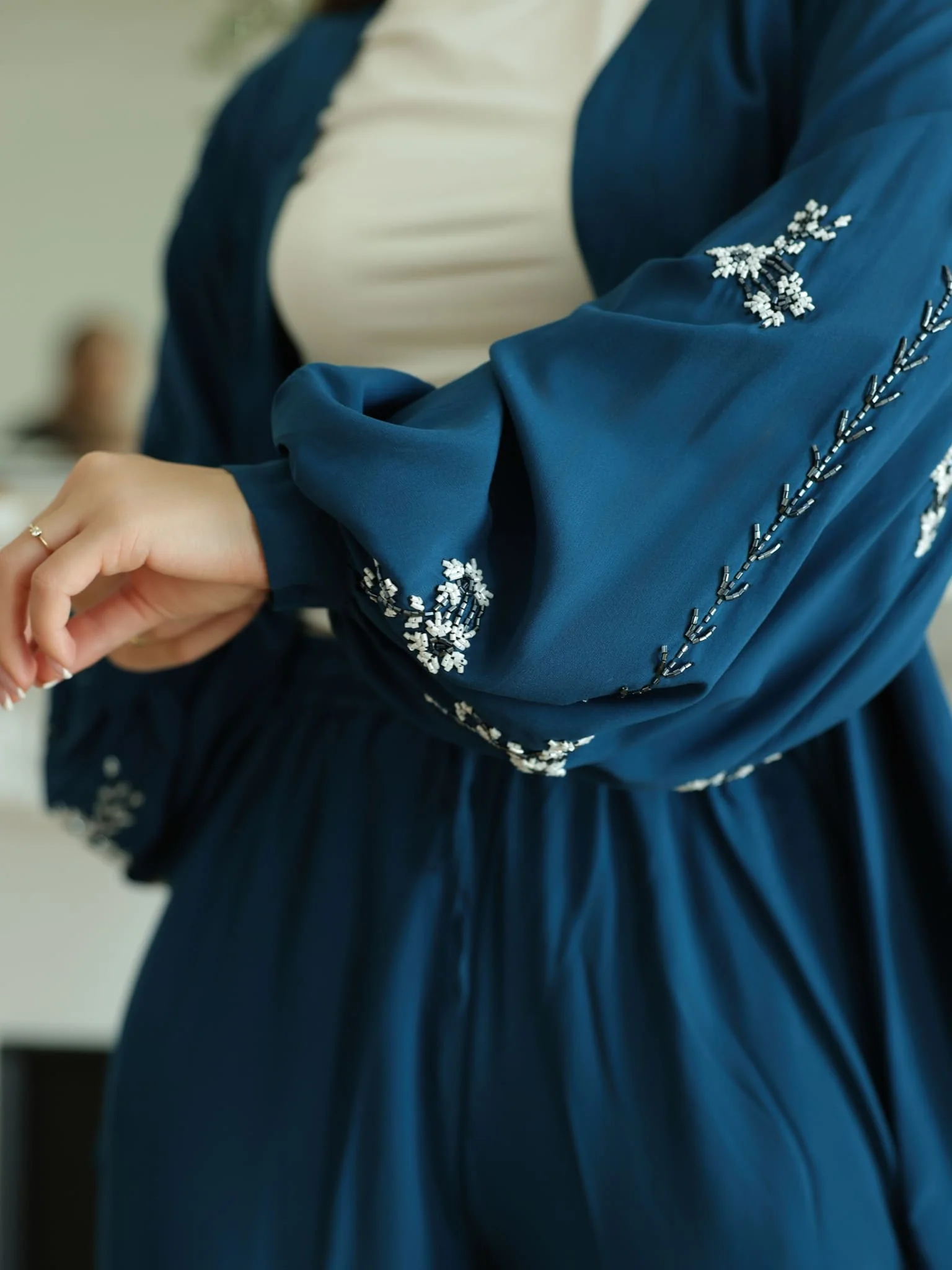 Zean Blue Embellished Co Ord Set - Image 3