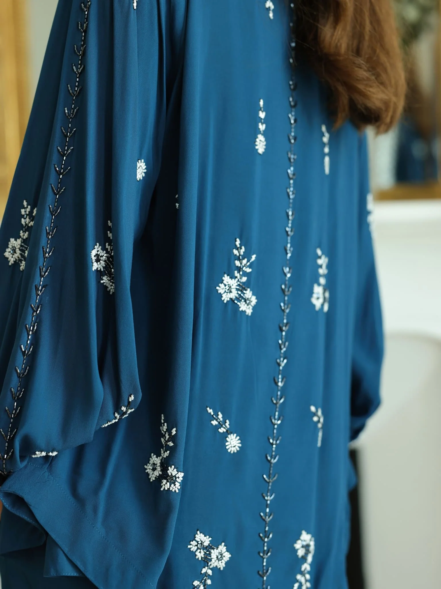 Zean Blue Embellished Co Ord Set - Image 6