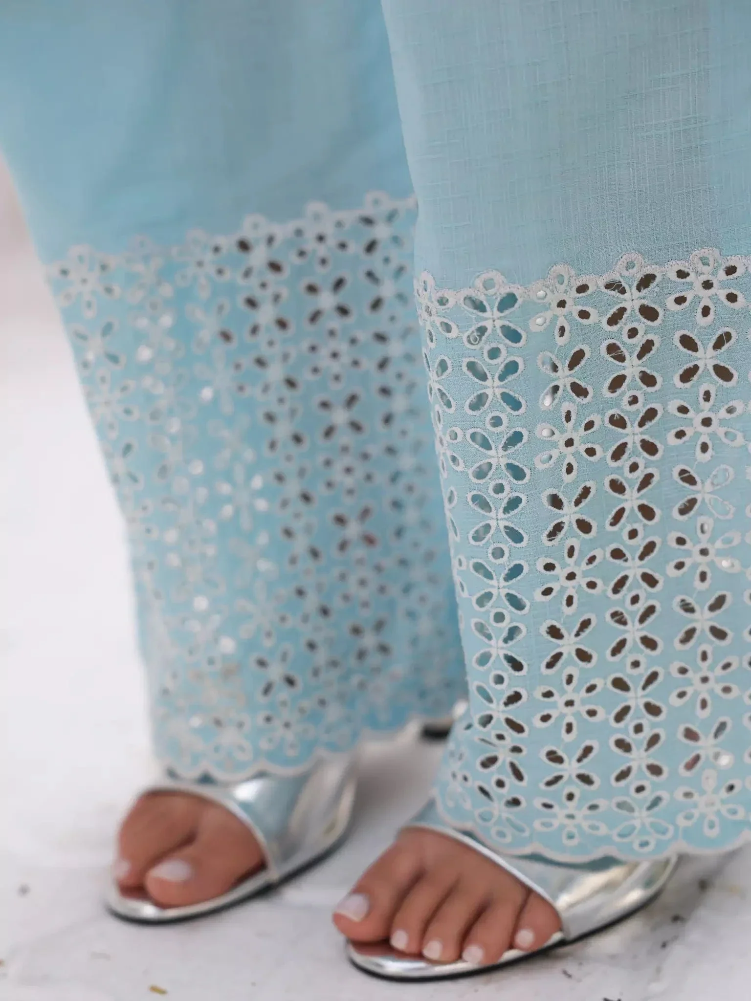 Zephyra Blue Cutwork Co Ord Set - Image 4