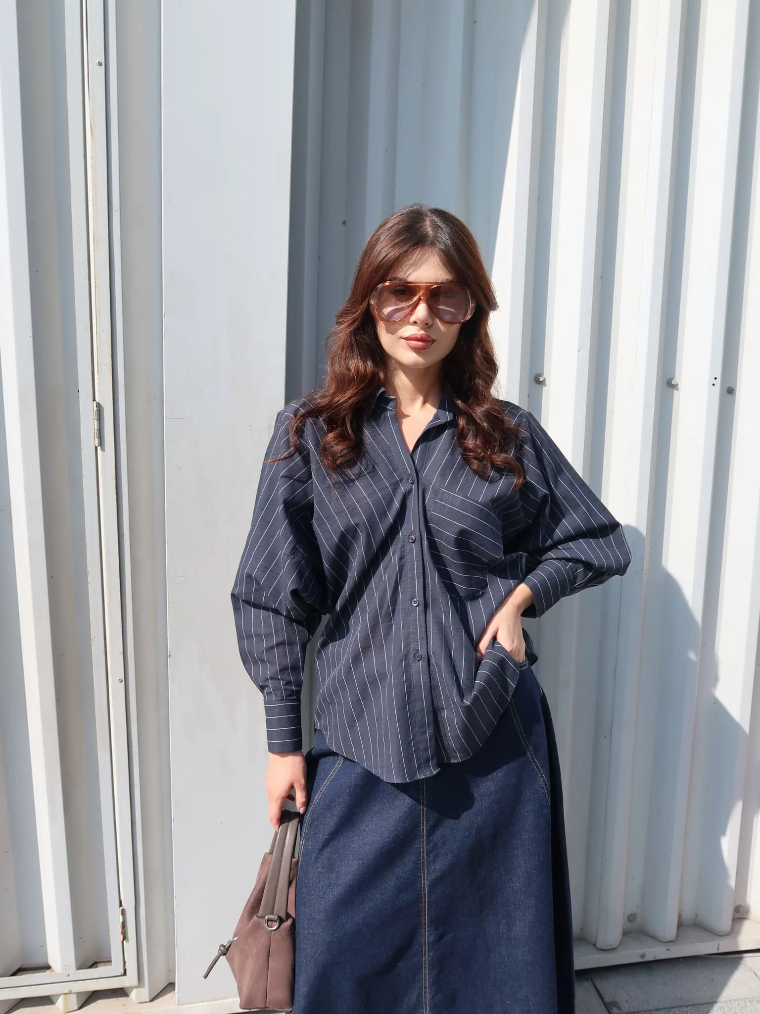 Zia Stripe Oversized Buttondown Shirt