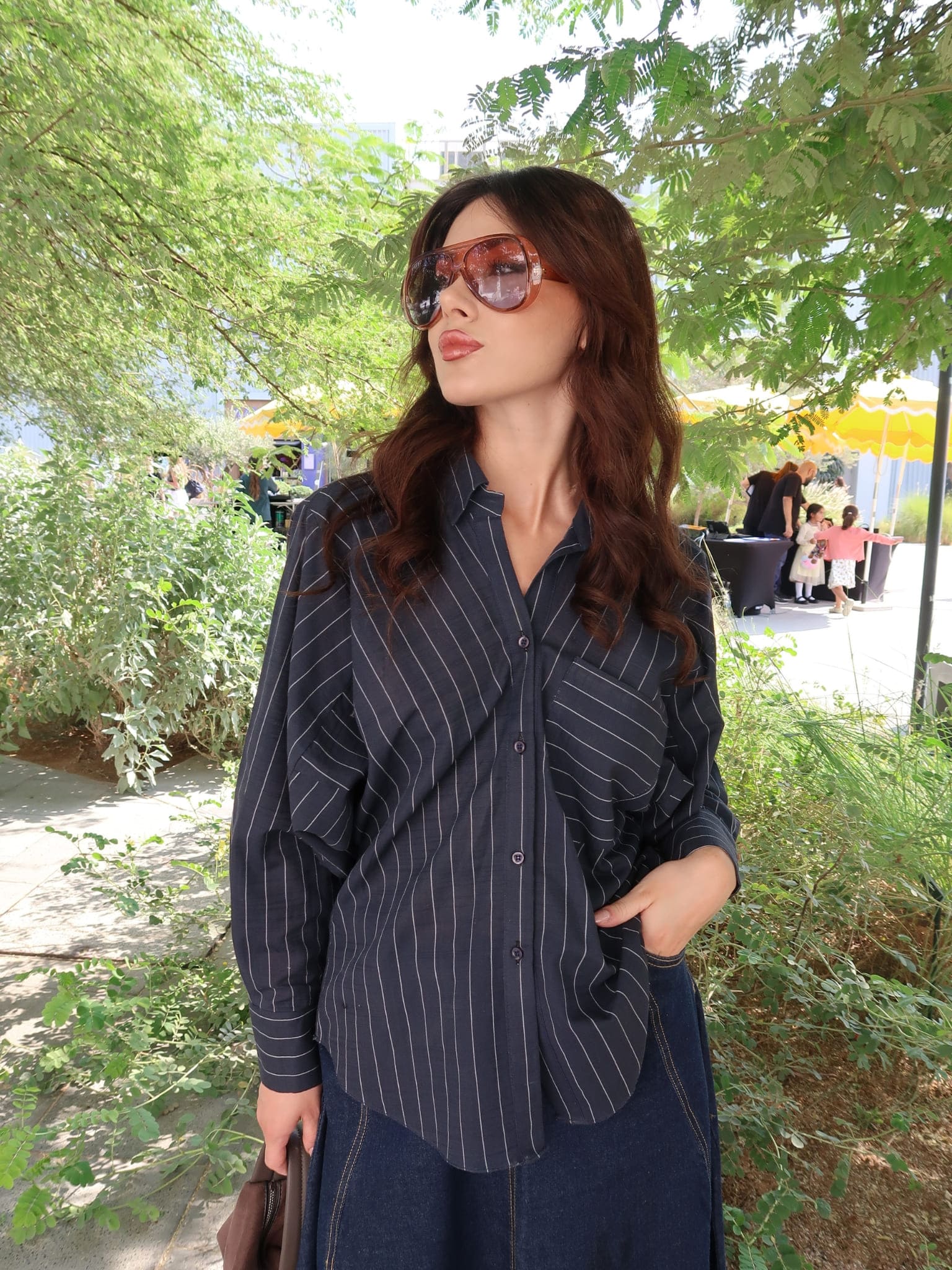 Zia Stripe Oversized Buttondown Shirt - Image 2
