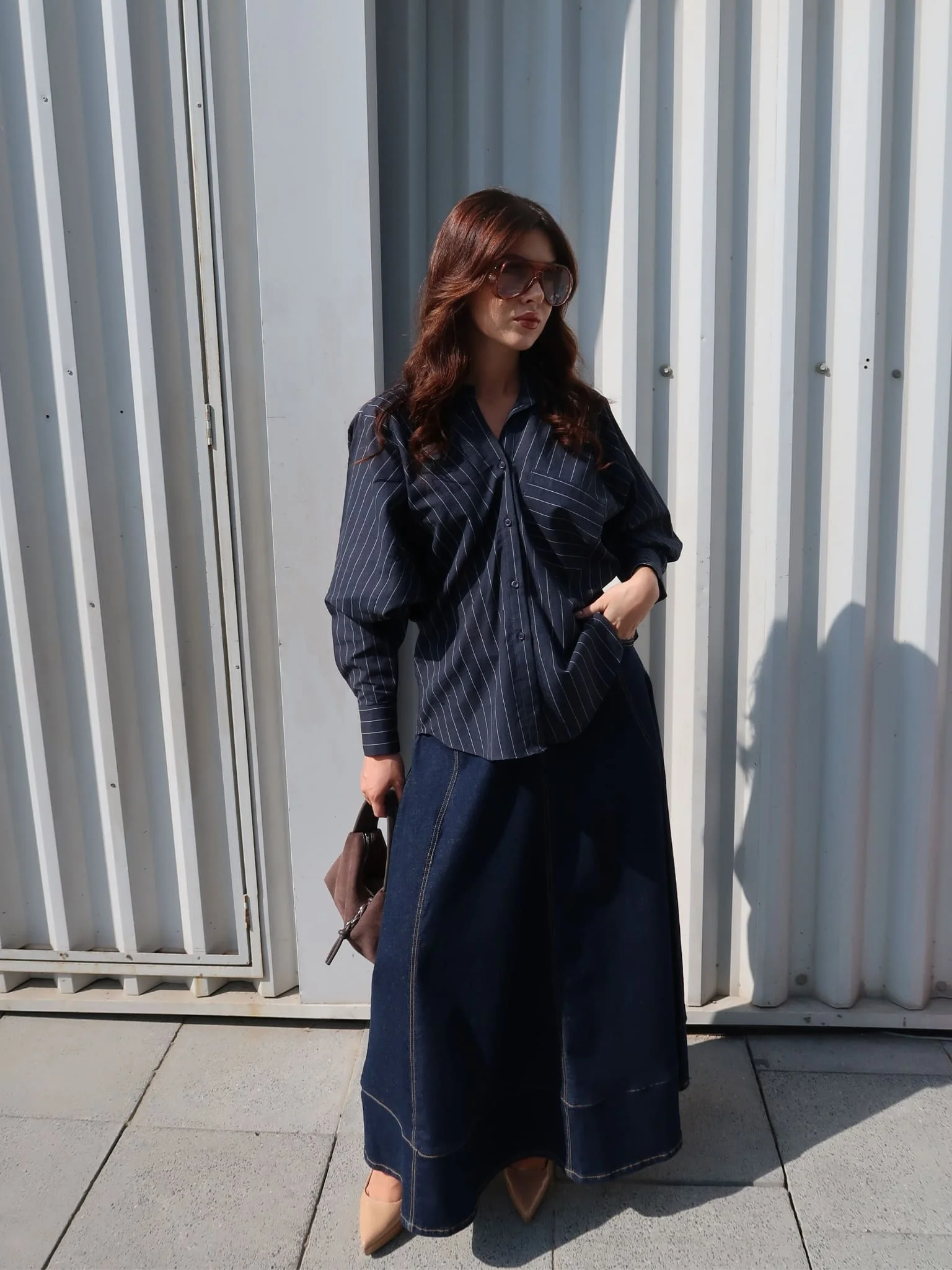 Zia Stripe Oversized Buttondown Shirt - Image 3