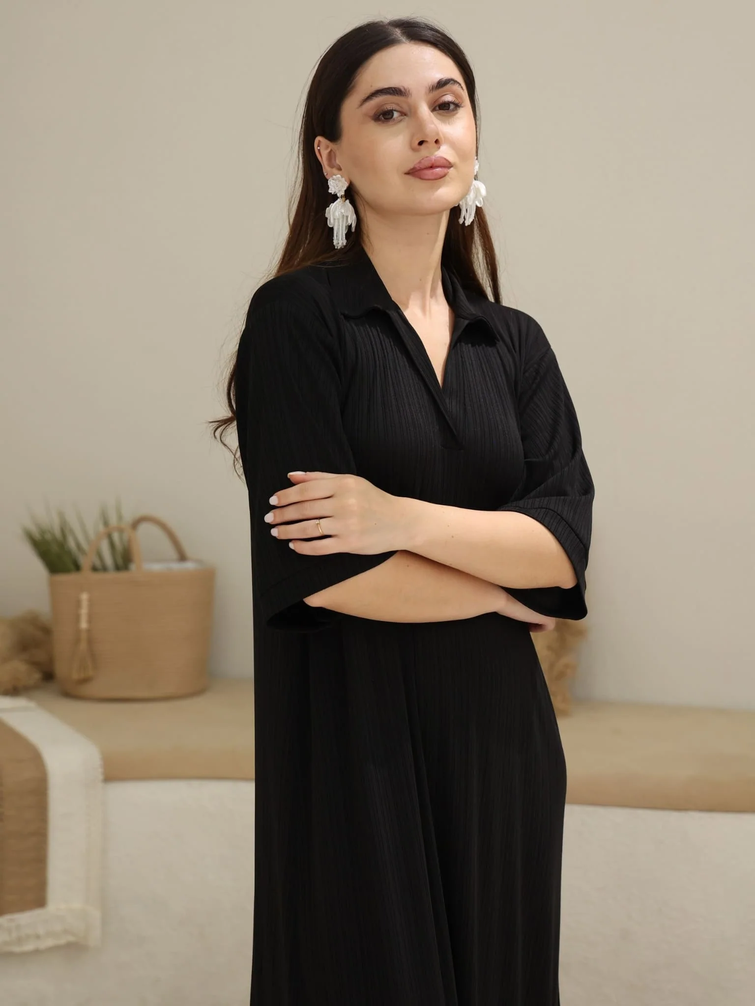 Zienna Black Shirt Dress - Image 5